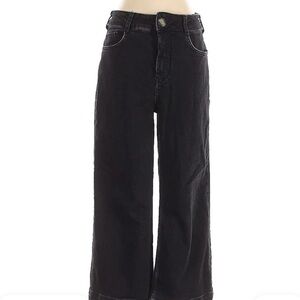 Pilcro Black Flare Wide-Leg Jeans